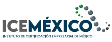 ICEMÉXICO logo with Instituto de Certificación Empresarial de México text and green-blue dot design