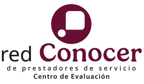 Red Conocer logo with circular icon and text for service providers evaluation center